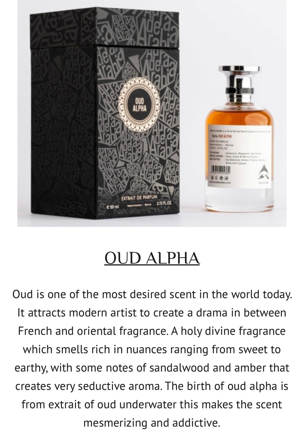 OUD ALPHA 110 ml • Extrait de Parfum